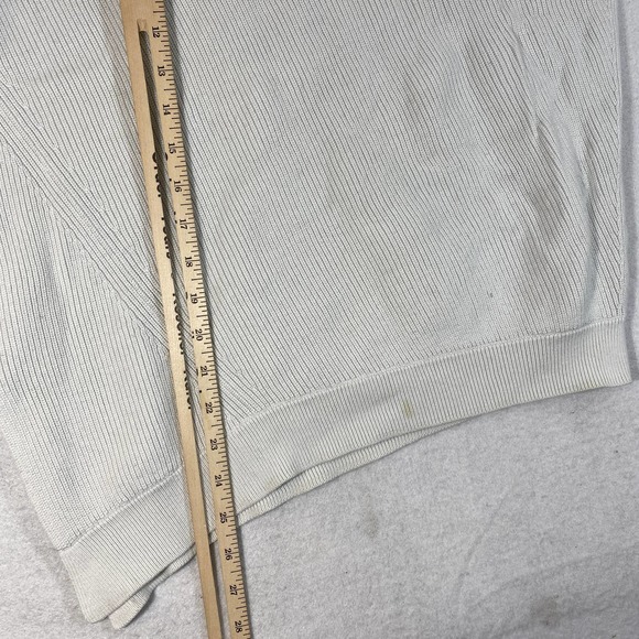 Athleta Sweater XS White Ribbed Knit Crew Neck Long Sleeve Rest Day Asymmetrical - Picture 10 of 11